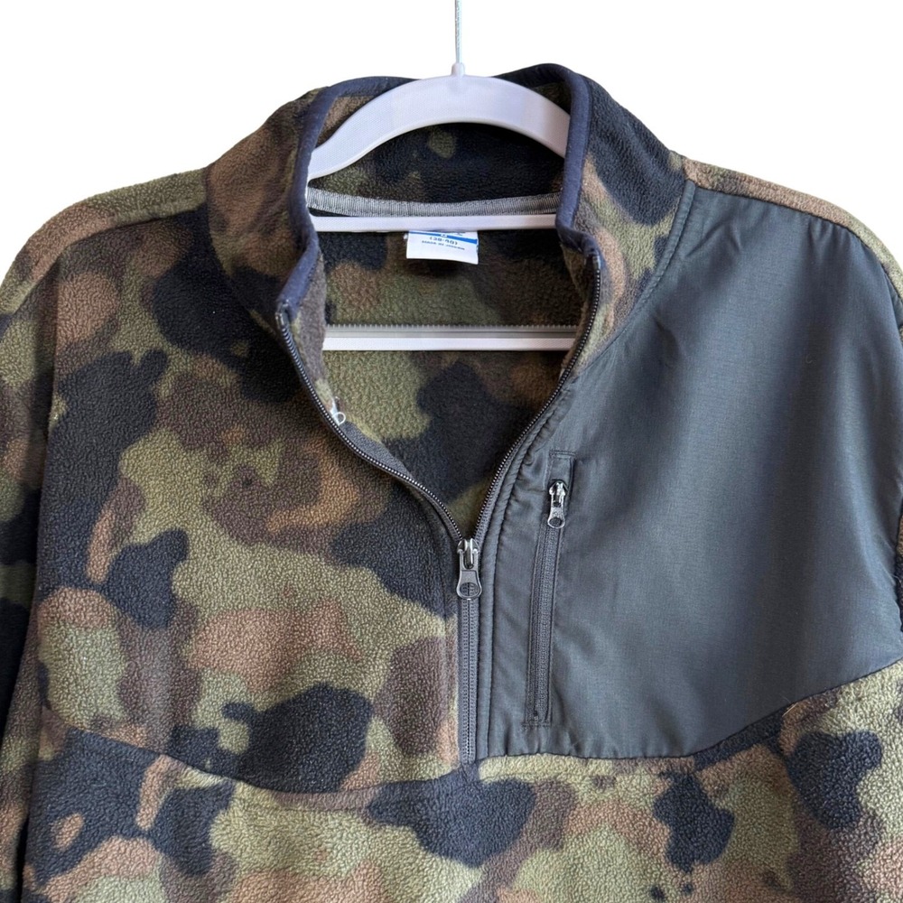 Starter Mens Camouflage Fleece Quarter Zip Pullover Jacket Size M‎